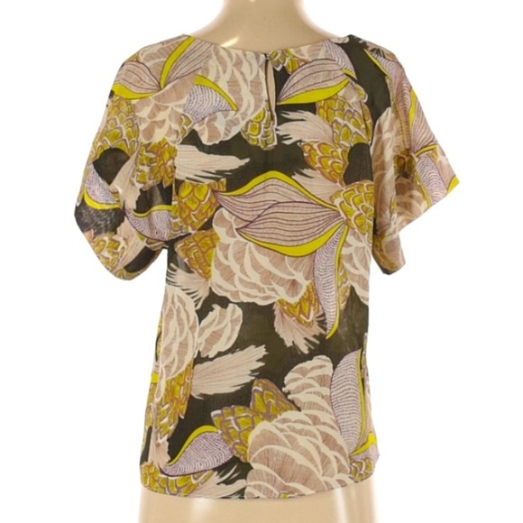 Traffic People semi sheer abstract floral blouse size small - Picture 4 of 9